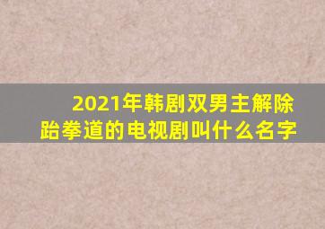 2021年韩剧双男主解除跆拳道的电视剧叫什么名字
