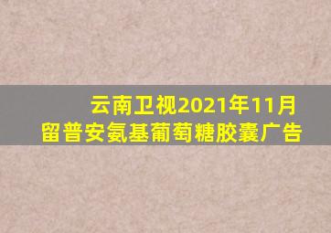 云南卫视2021年11月留普安氨基葡萄糖胶囊广告