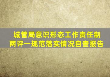 城管局意识形态工作责任制两评一规范落实情况自查报告
