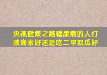 央视健康之路糖尿病的人打胰岛素好还是吃二甲双瓜好