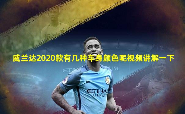 威兰达2020款有几种车身颜色呢视频讲解一下