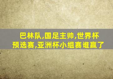 巴林队,国足主帅,世界杯预选赛,亚洲杯小组赛谁赢了